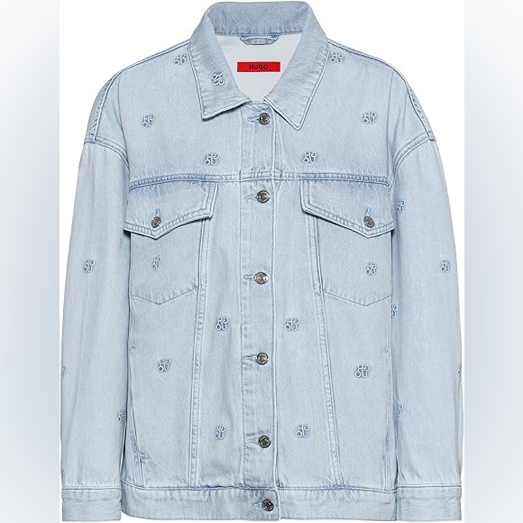 Hugo Boss oversize-fit denim jacket with logo - Picture 6 of 9